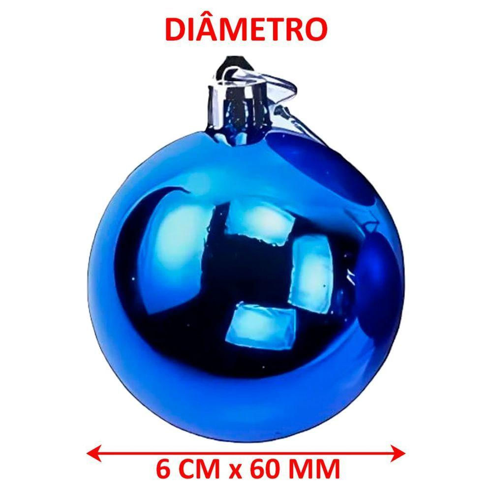 Kit 20 Bolas Azul Lisa árvore Natal Decoração Natalino 60mm