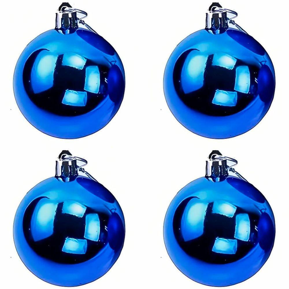 Kit 20 Bolas Azul Lisa árvore Natal Decoração Natalino 60mm