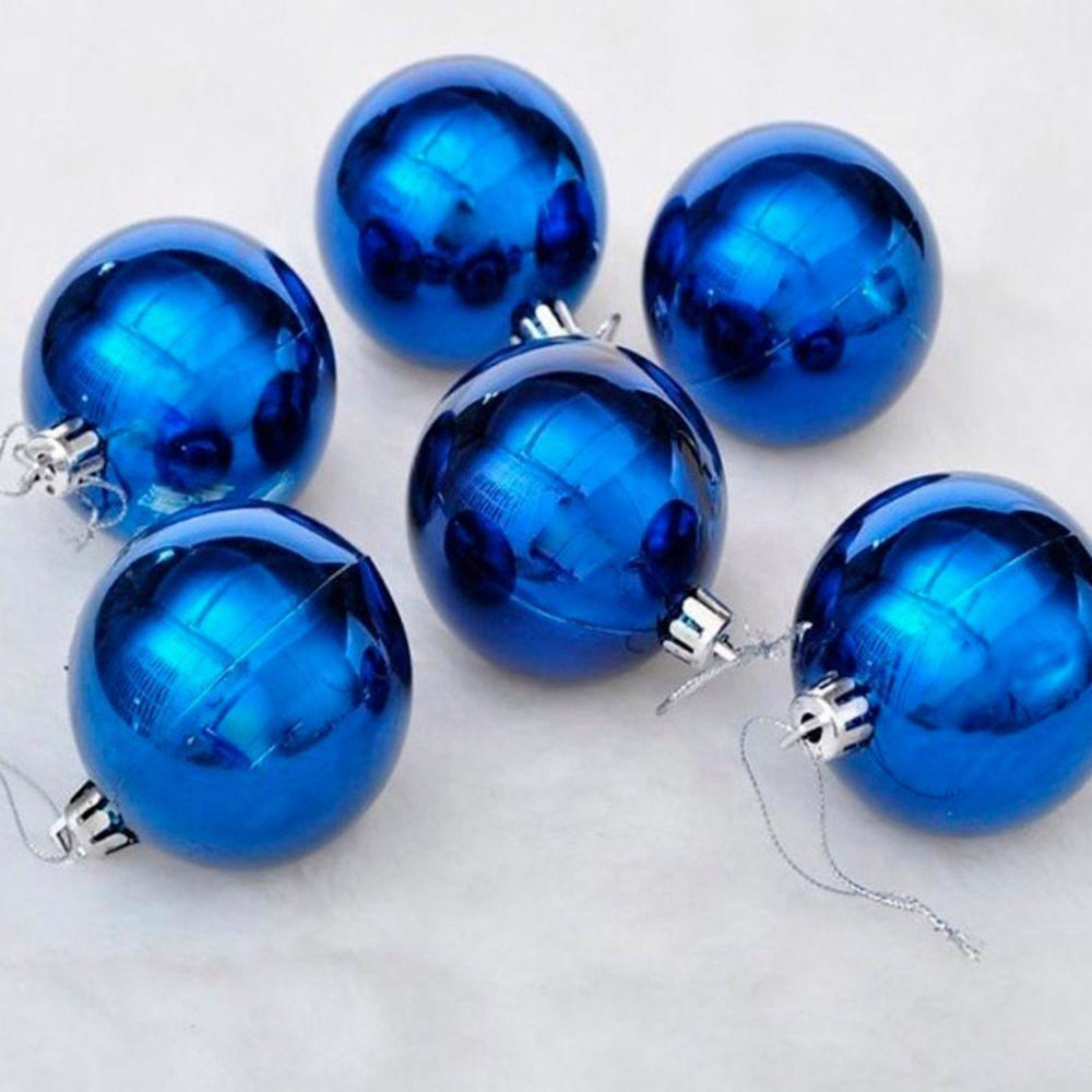 Kit 20 Bolas Azul Lisa árvore Natal Decoração Natalino 60mm