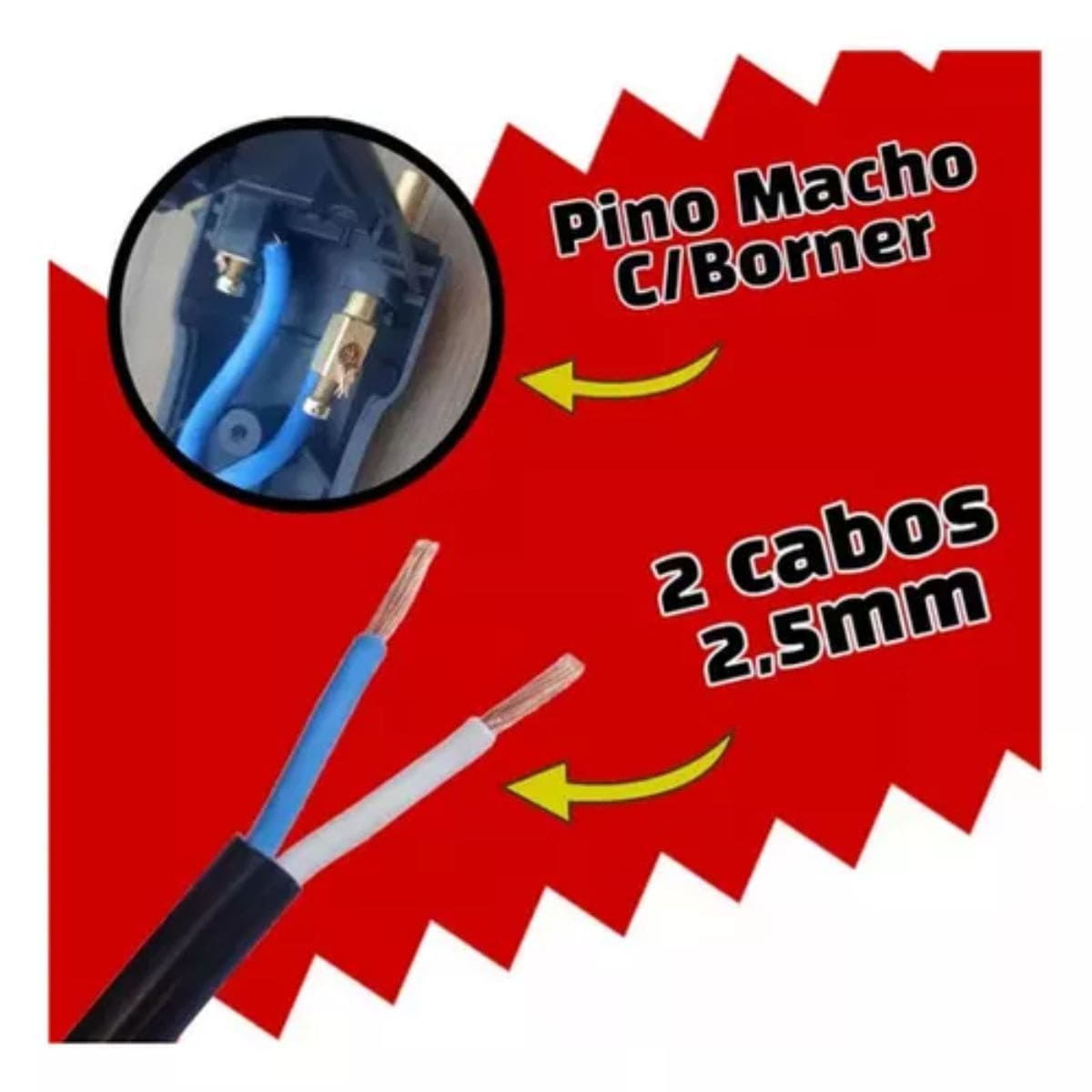 Extensão Profissional Com 25 Metros 10A/20A 250V Cabo PP Preto