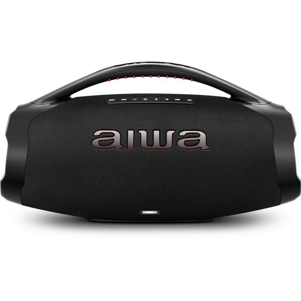 Caixa De Som Boombox Plus Aiwa BBS-01-B 200W Bluetooth 30h IP66 USB Preto Boombox AWS-BBS-01-B Bivolt