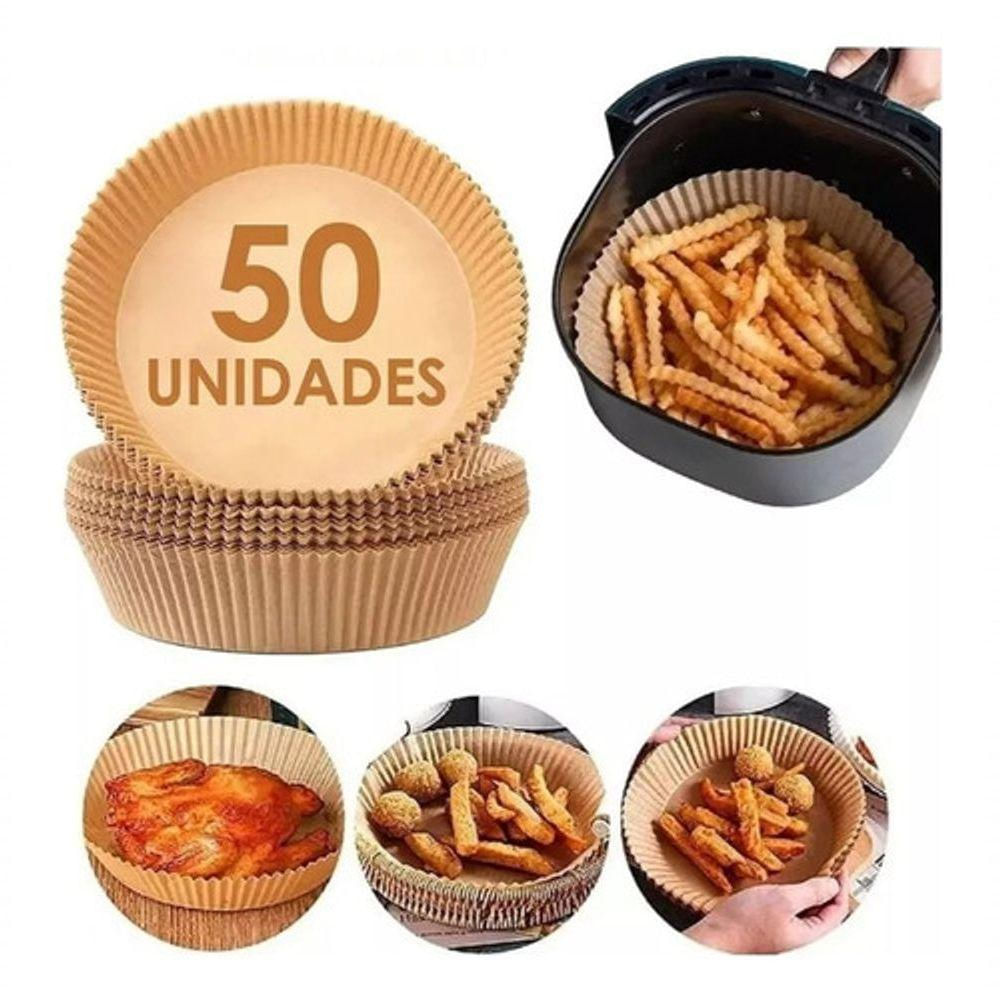 Forro De Papel Airfryer Antiaderente 50 Und. Descartáveis