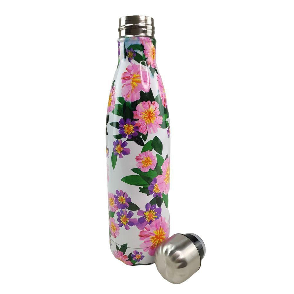 Garrafa Termica Inox 500ml Estampa Flores Florido