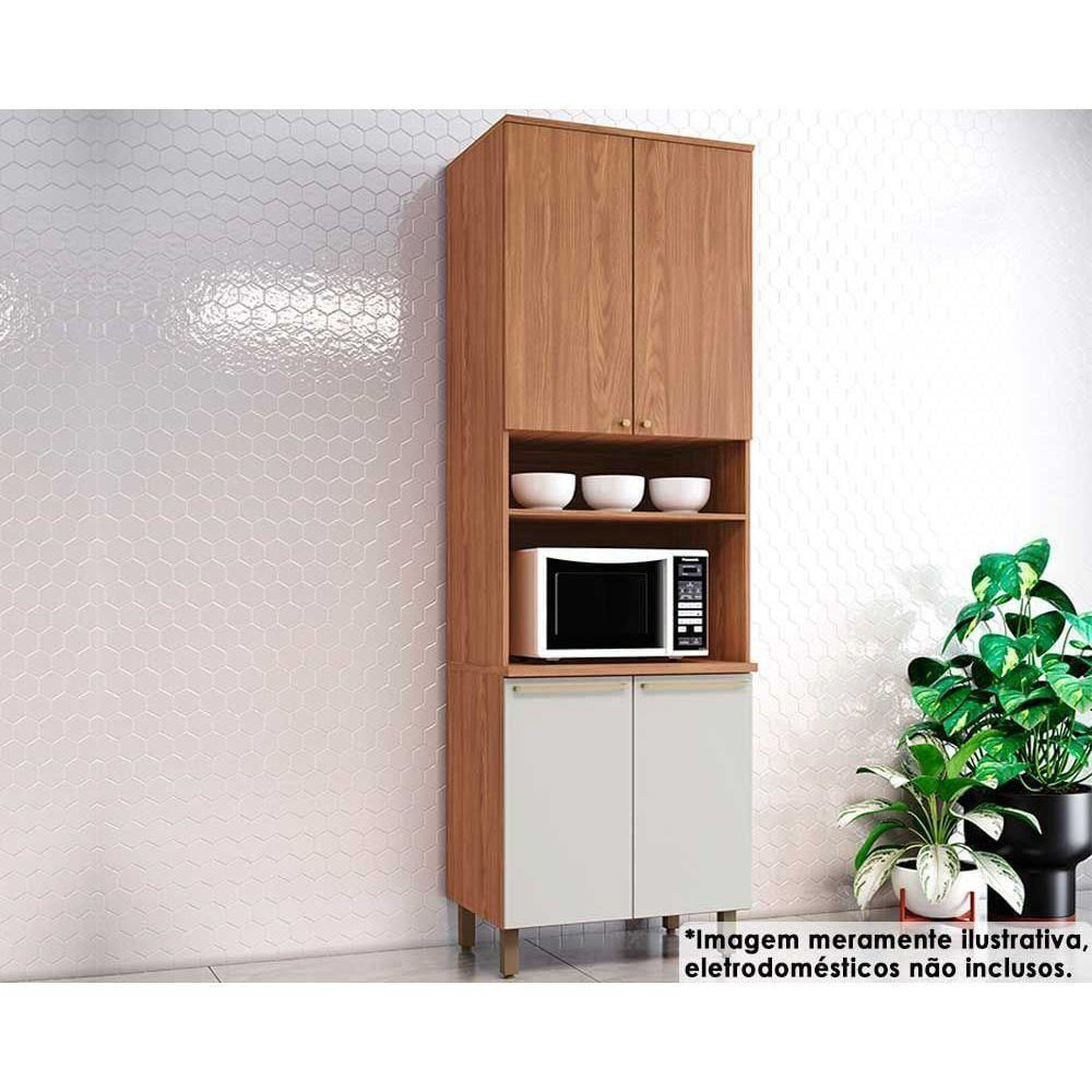 Torre Quente De Cozinha Paneleiro Requinte Com 4 Portas E 1 Nicho Para Forno 71cm Nature Nature Areia