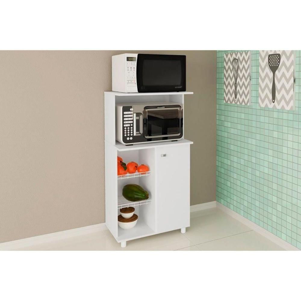 Balcão De Cozinha Fruteira Bf3207 Com 1 Porta 2 Cestos E 1 Nicho 60cm Branco Tecno Mobili