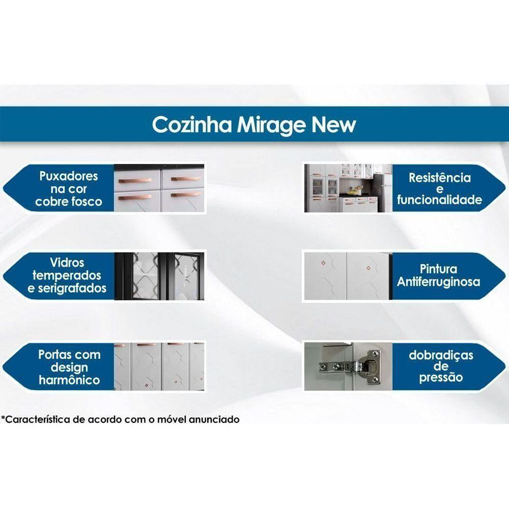 Armário De Cozinha Modulado Mirage New Aço Com 2 Portas 80cm Branco Telasul