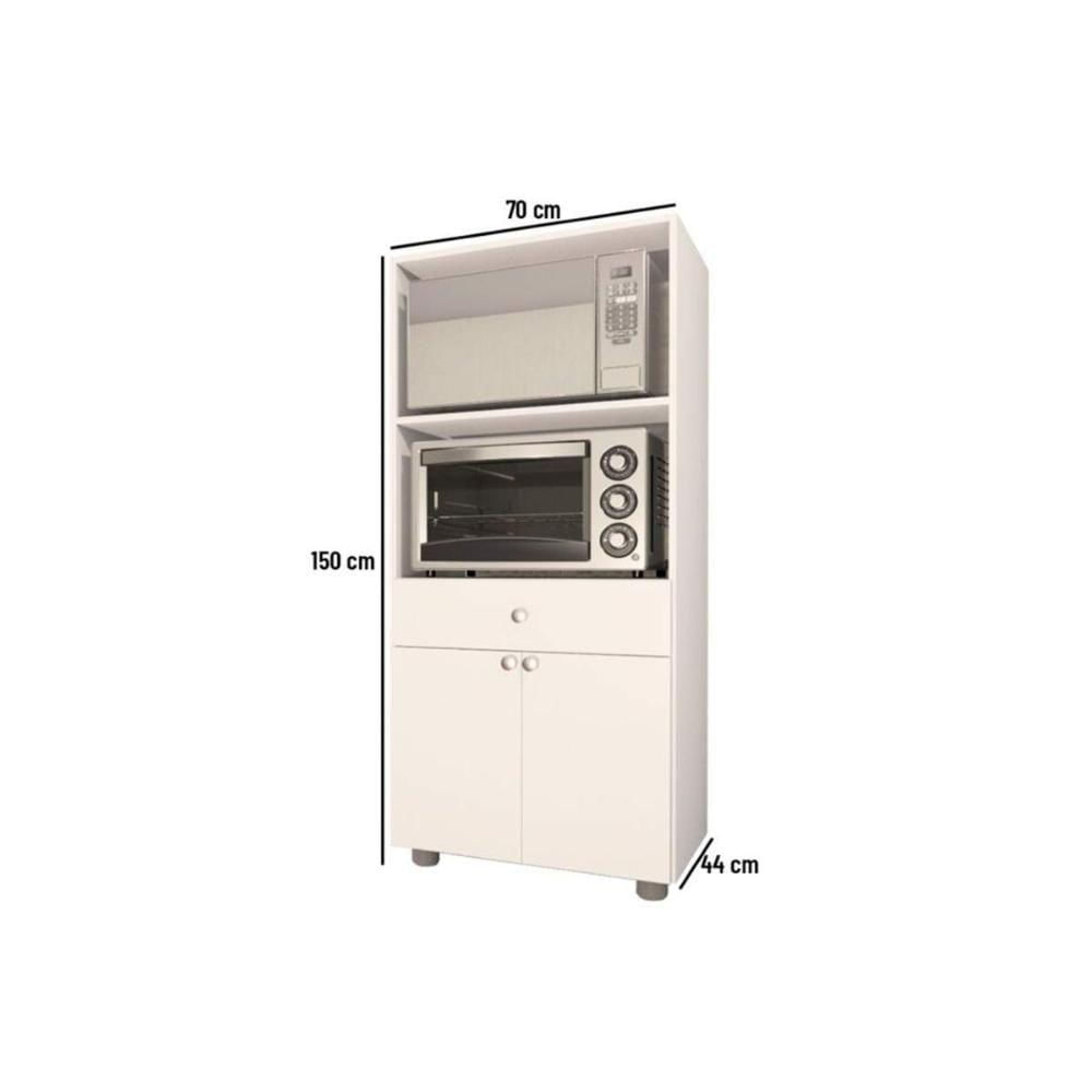 Balcão De Cozinha Âmbar Com 2 Portas E 1 Gaveta 70cm Branco Telasul