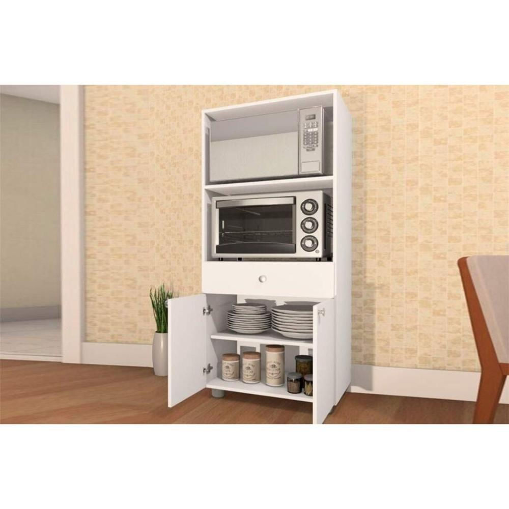 Balcão De Cozinha Âmbar Com 2 Portas E 1 Gaveta 70cm Branco Telasul