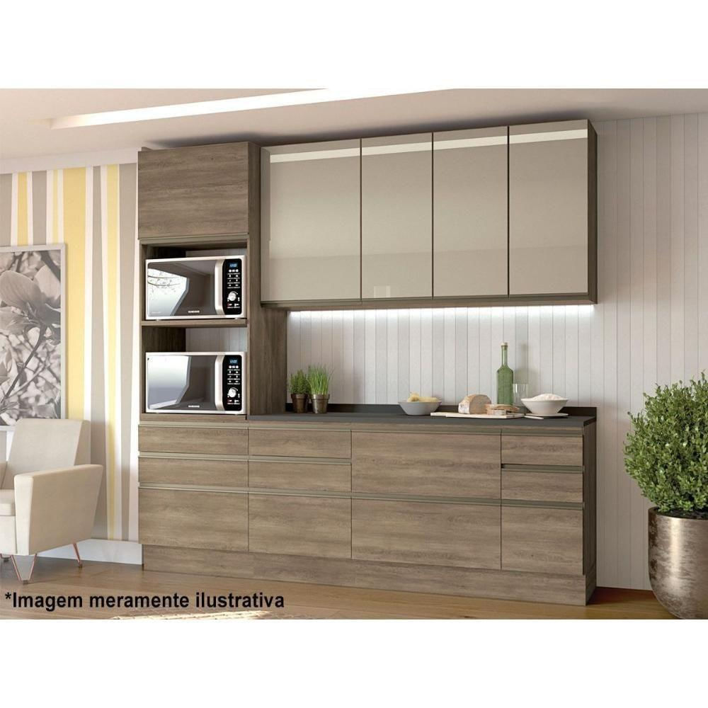 Balcão De Cozinha Modulado Maxxi G743 Com 3 Gavetas Sem Tampo 60cm Canela