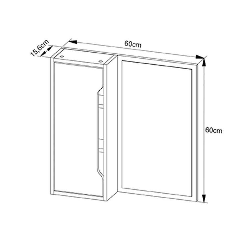 Espelheira De Banheiro Bn3648 60x60 Cm Amêndoa-branco - Tecno Mobili