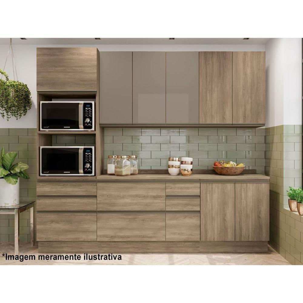 Balcão De Cozinha Modulado Maxxi G744 Com 2 Portas Sem Tampo 80cm Canela