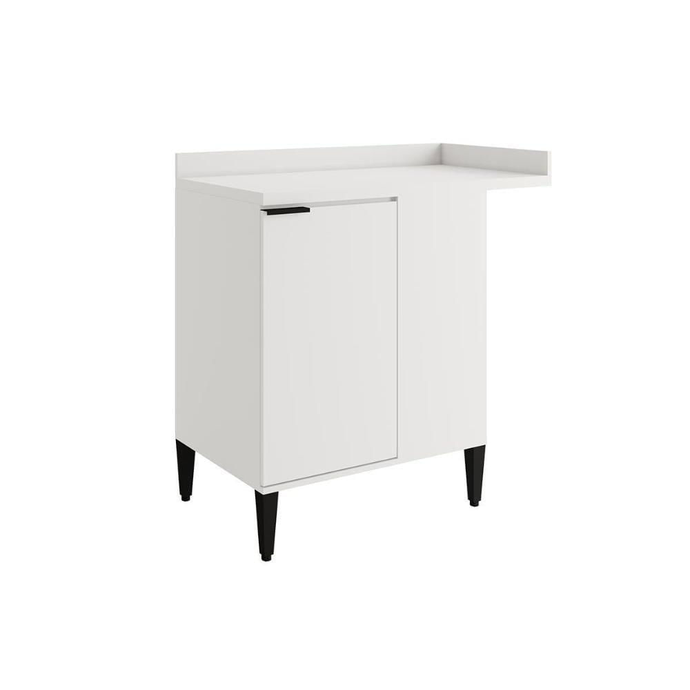 Balcão De Cozinha Alpha 2508 Canto Reto Com 1 Porta Com Tampo 94cm Branco