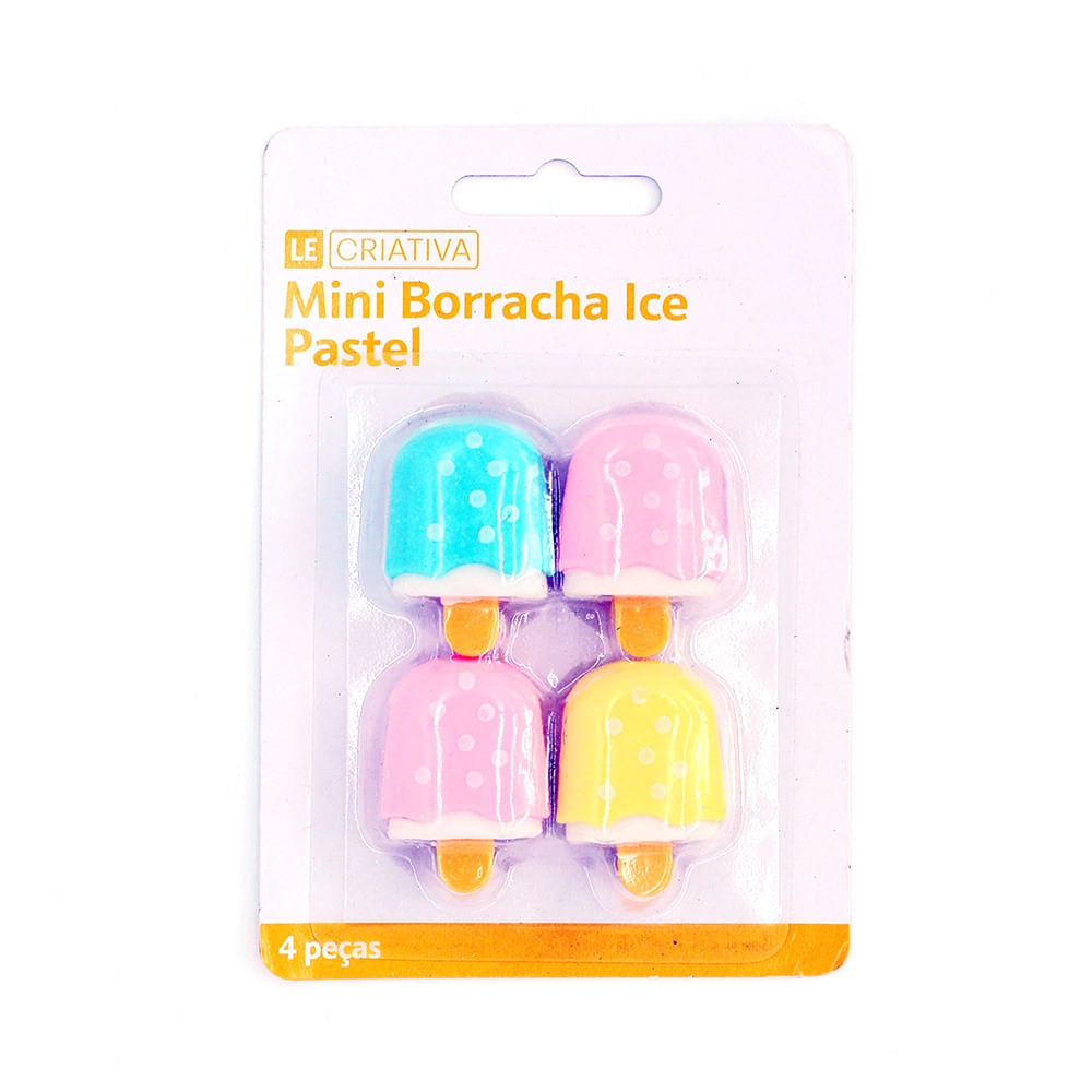 Mini Borracha Le Ice Pastel com 4 Unidades