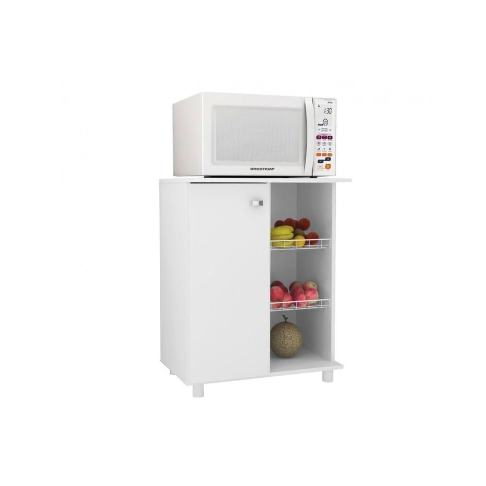 Balcão De Cozinha Fruteira Bf3205 Com 1 Porta E 2 Cestos 60cm Branco Tecno Mobili