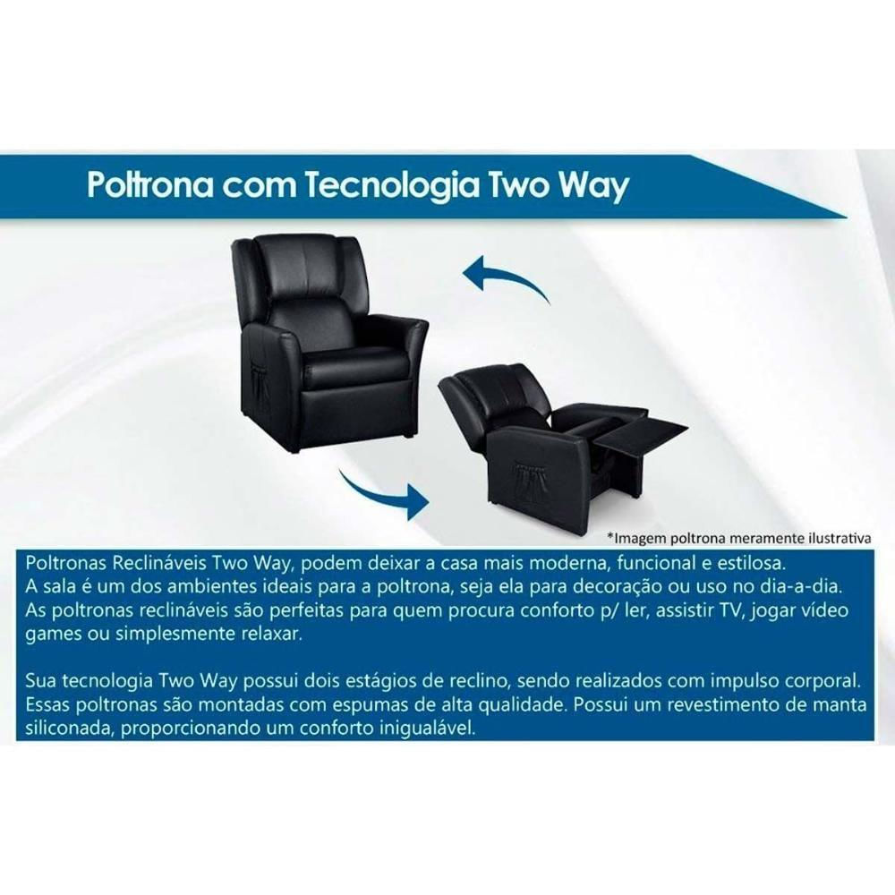 Poltrona Do Papai Reclinável Mh 1237 Two Way C- Pés Courano Preto - Herval