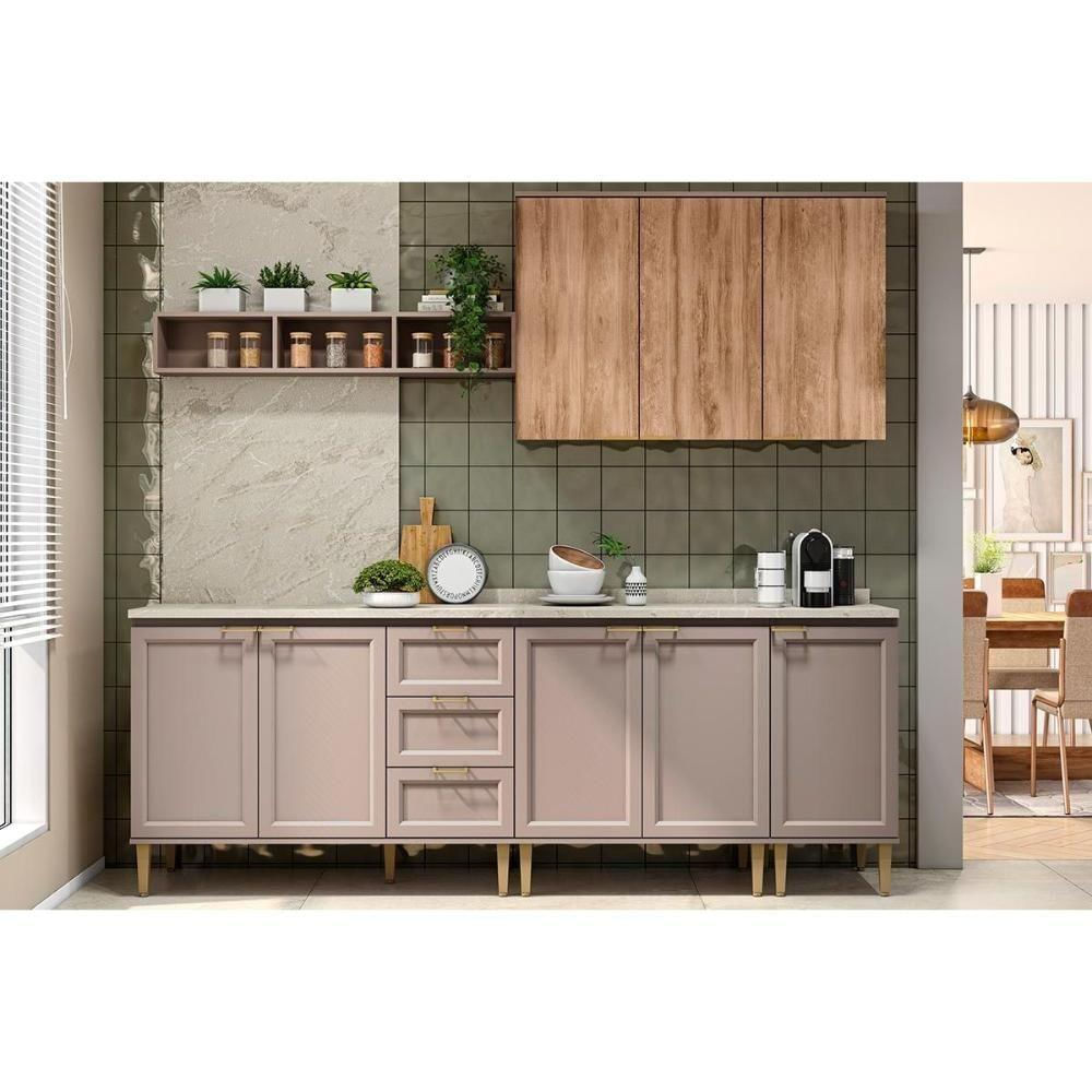 Balcão De Cozinha Modulado Com Tampo Malta 2628 Com 1 Porta 40cm Duna