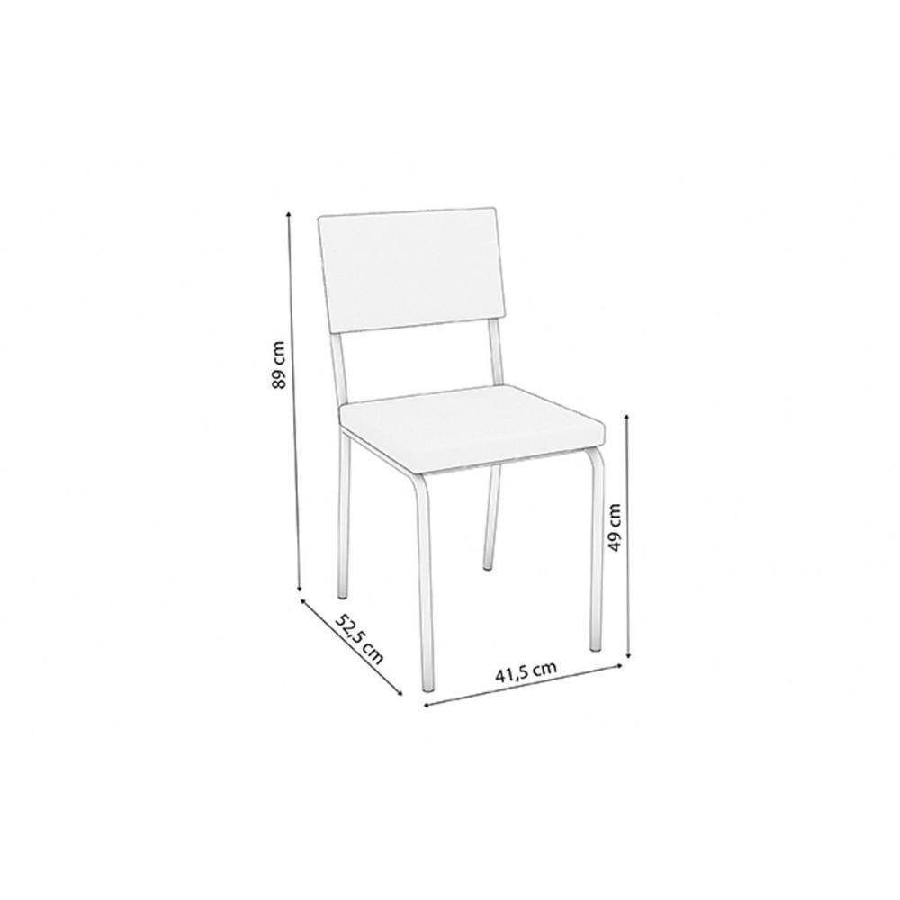 Cadeira De Cozinha Zaria 2c128 Aço Kit 2 Uni Cromado Bouclê Bege