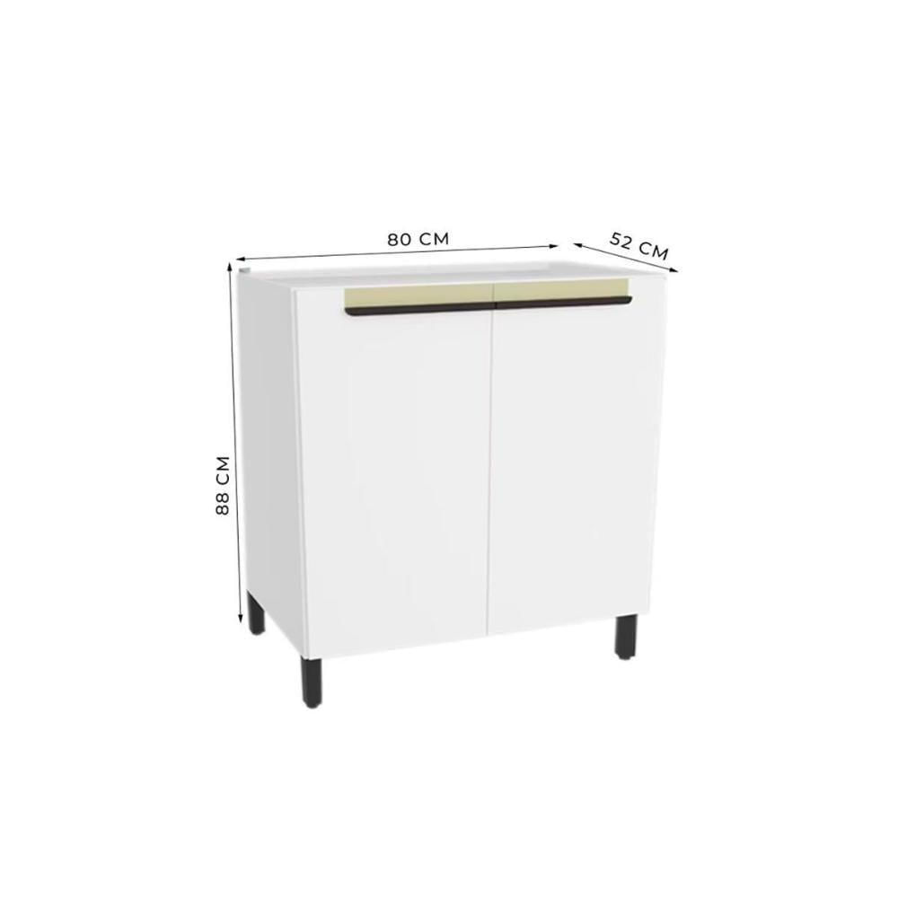 Balcão De Cozinha Modulado Manhattan Ph 3071 Com 2 Portas Sem Tampo 80cm Branco Herval