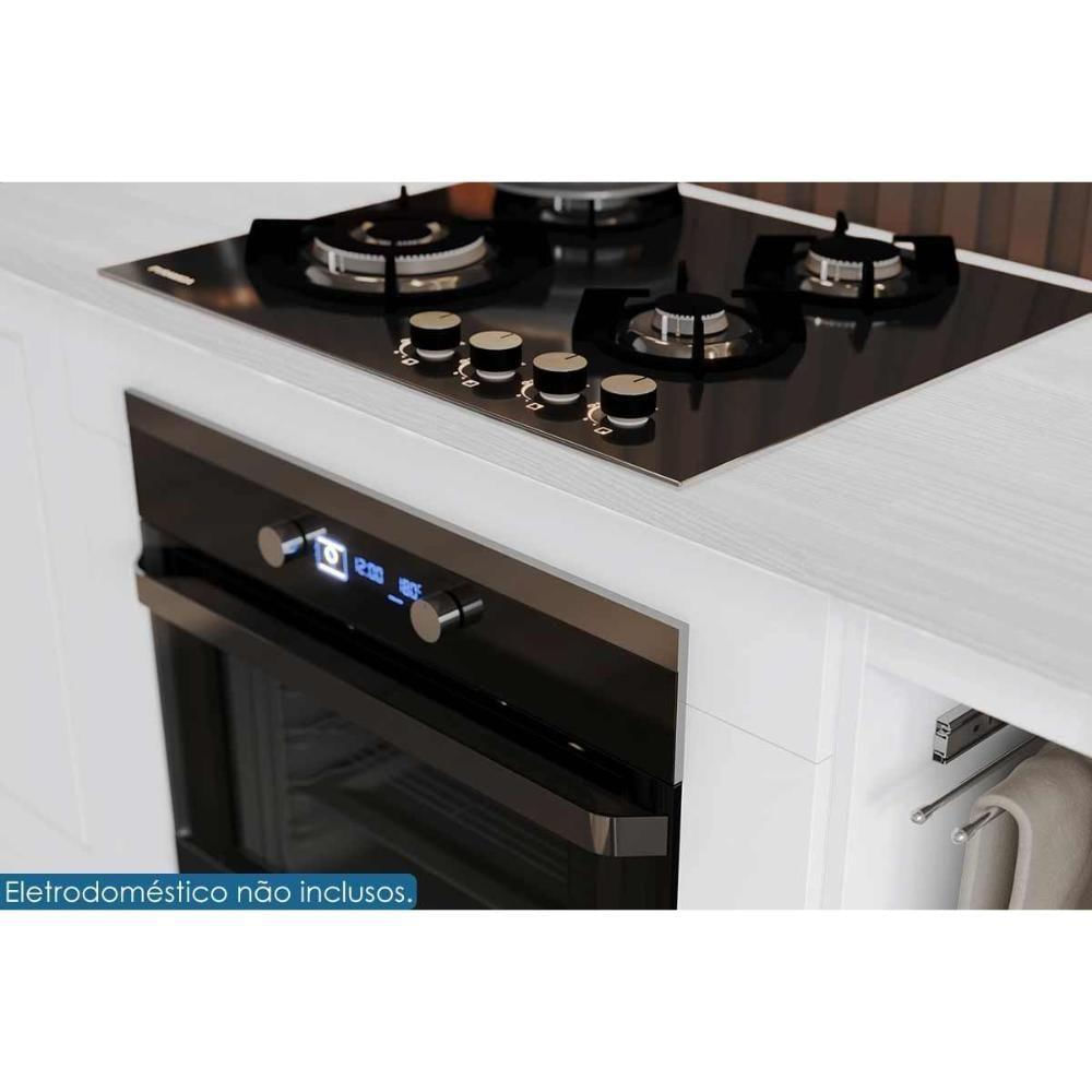 Balcão De Cozinha Modulado Com Tampo Americana Para Forno De Embutir E Cooktop 80cm Branco