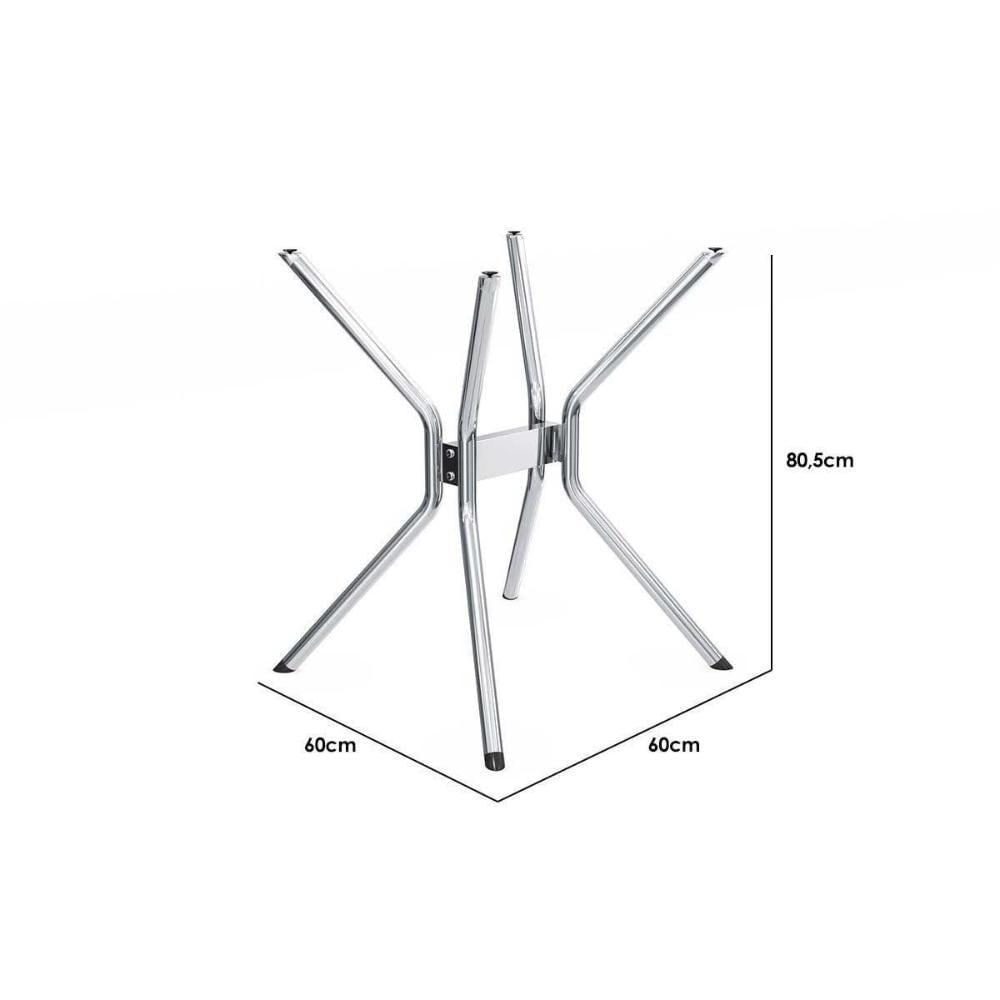 Mesa Para Cozinha Loire Aço Com Tampo Madeirado 90x90cm Preto Fosco Kappesberg