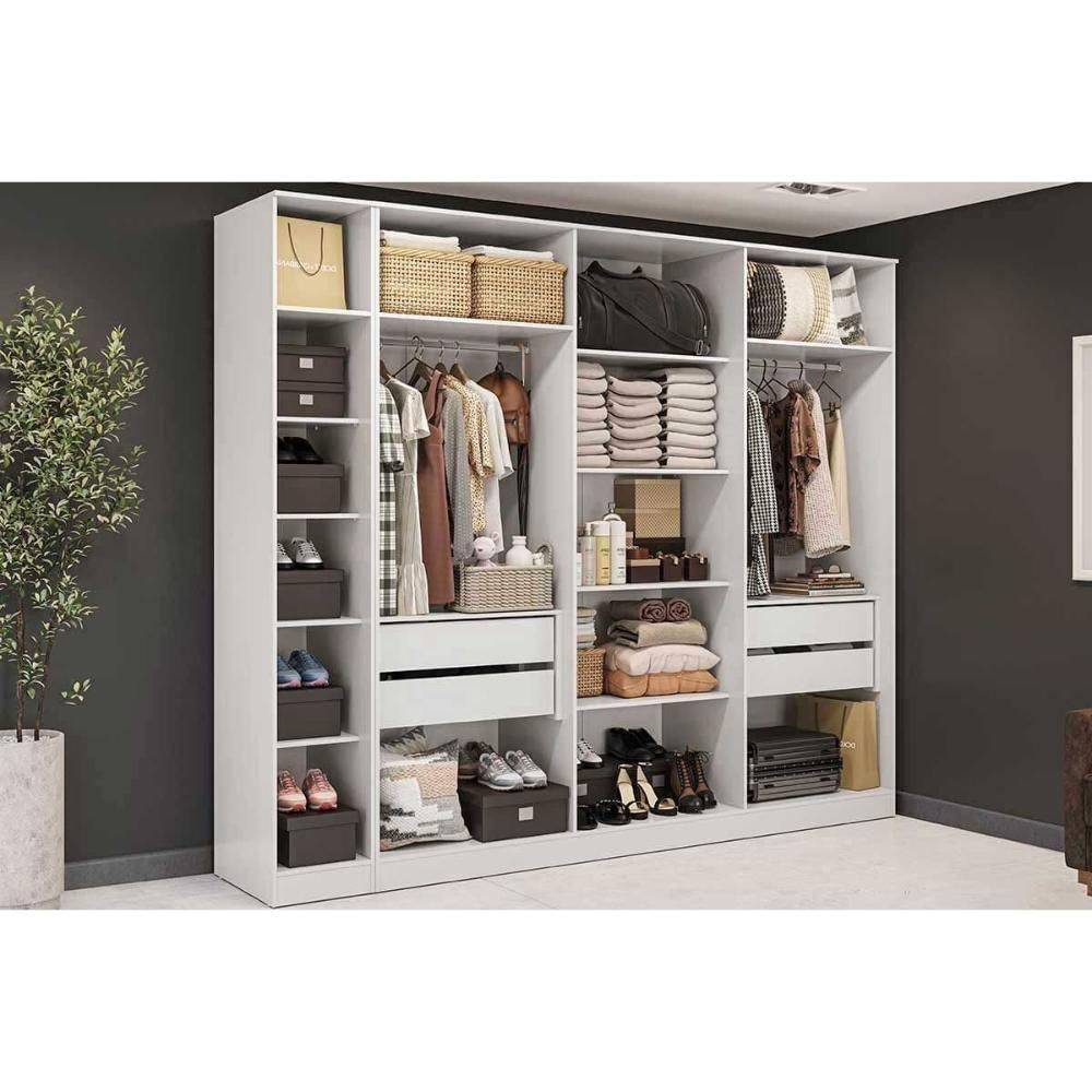 Quarto Modulado Kappesberg Adapt Adapt 2 Peças (1 Closet Aberto + 1 Módulo Aberto) Qcm71 Branco - Kappesberg