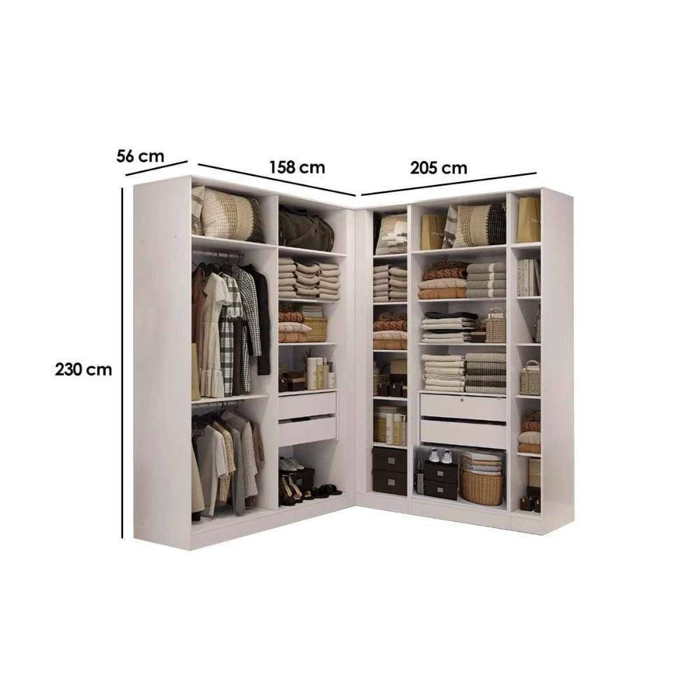 Quarto Modulado Kappesberg Adapt Adapt 4 Peças (4 Closets) Qcm09 Branco - Kappesberg