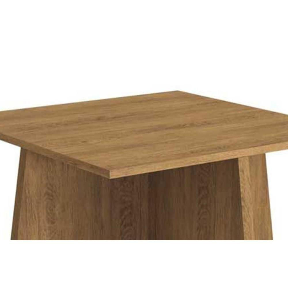 Mesa Para Cozinha Lótus Com Tampo Madeirado Com Vidro 105x105cm Freijó Preto Fosco Kappesberg