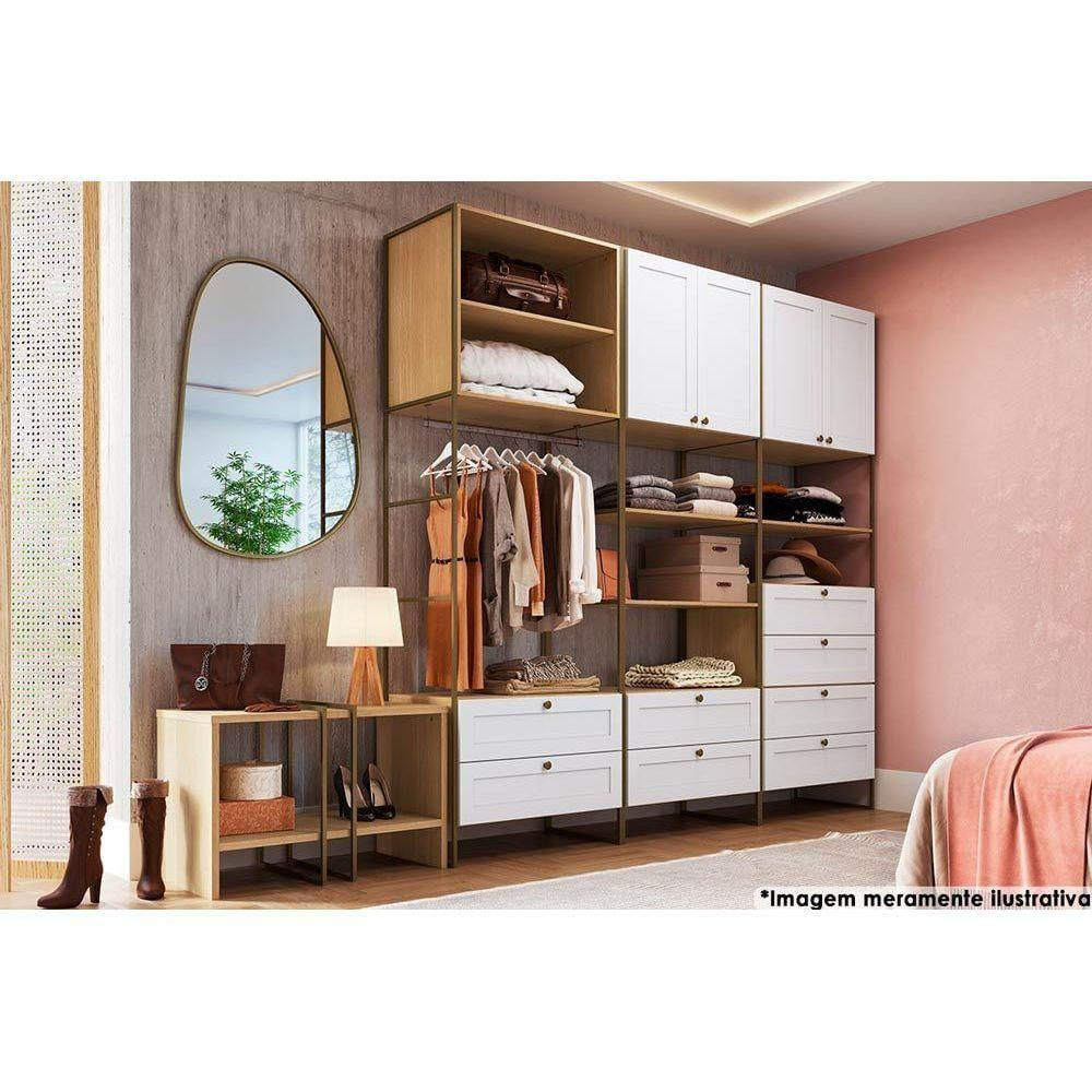 Cubos Decorativo Quarto Bebê Estante Infinity C- 2 Nichos E 2 Gavetas Savana-branco - Genial