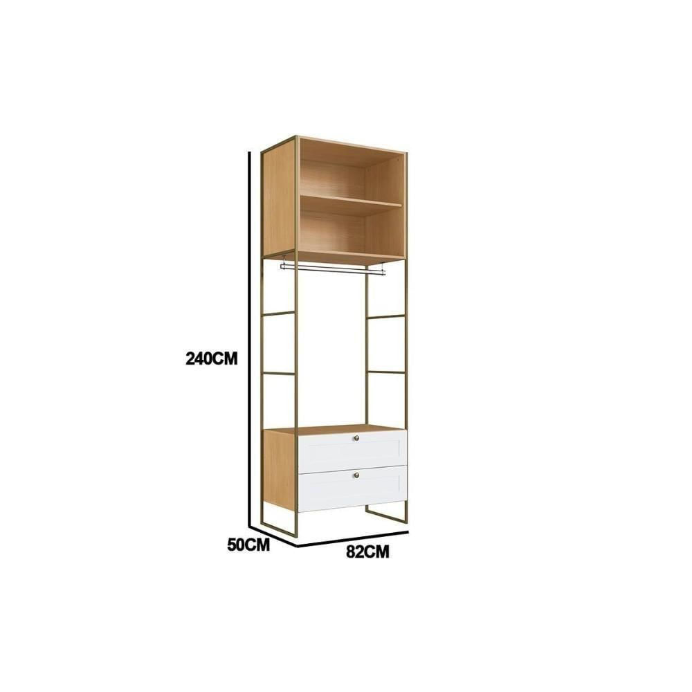 Cubos Decorativo Quarto Bebê Estante Infinity C- 2 Nichos E 2 Gavetas Savana-branco - Genial