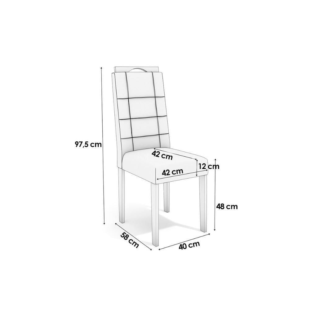 Cadeira De Cozinha 2cad150ea Kit 4 Un Eucalipto Suede Bege A036