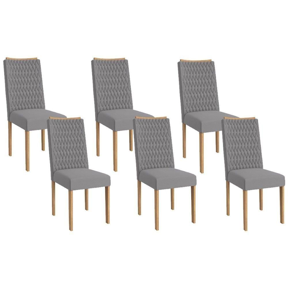 Cadeira De Cozinha 2cad157ea Kit 6 Un Eucalipto Suede Cinza Titanio A050