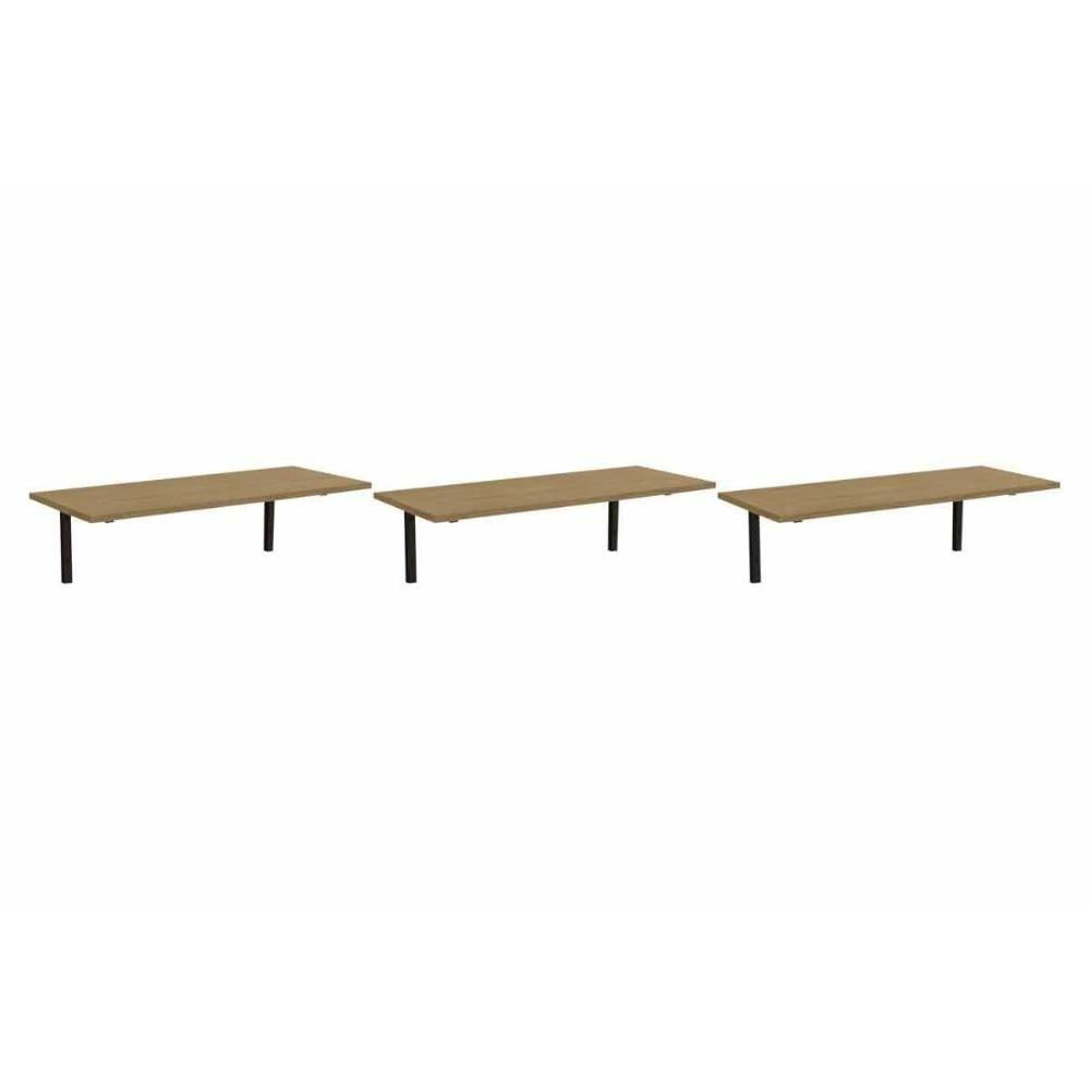 Módulo De Quarto Casal Kit 3 Prateleiras Industrial Li009 21x72x29 Freijo-preto - Kappesberg
