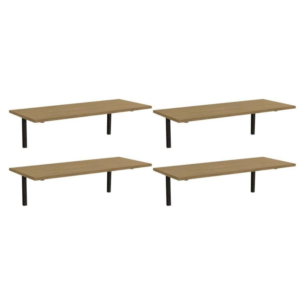 Módulo De Quarto Casal Kit 4 Prateleiras Industrial Li009 21x72x29 Freijo-preto - Kappesberg