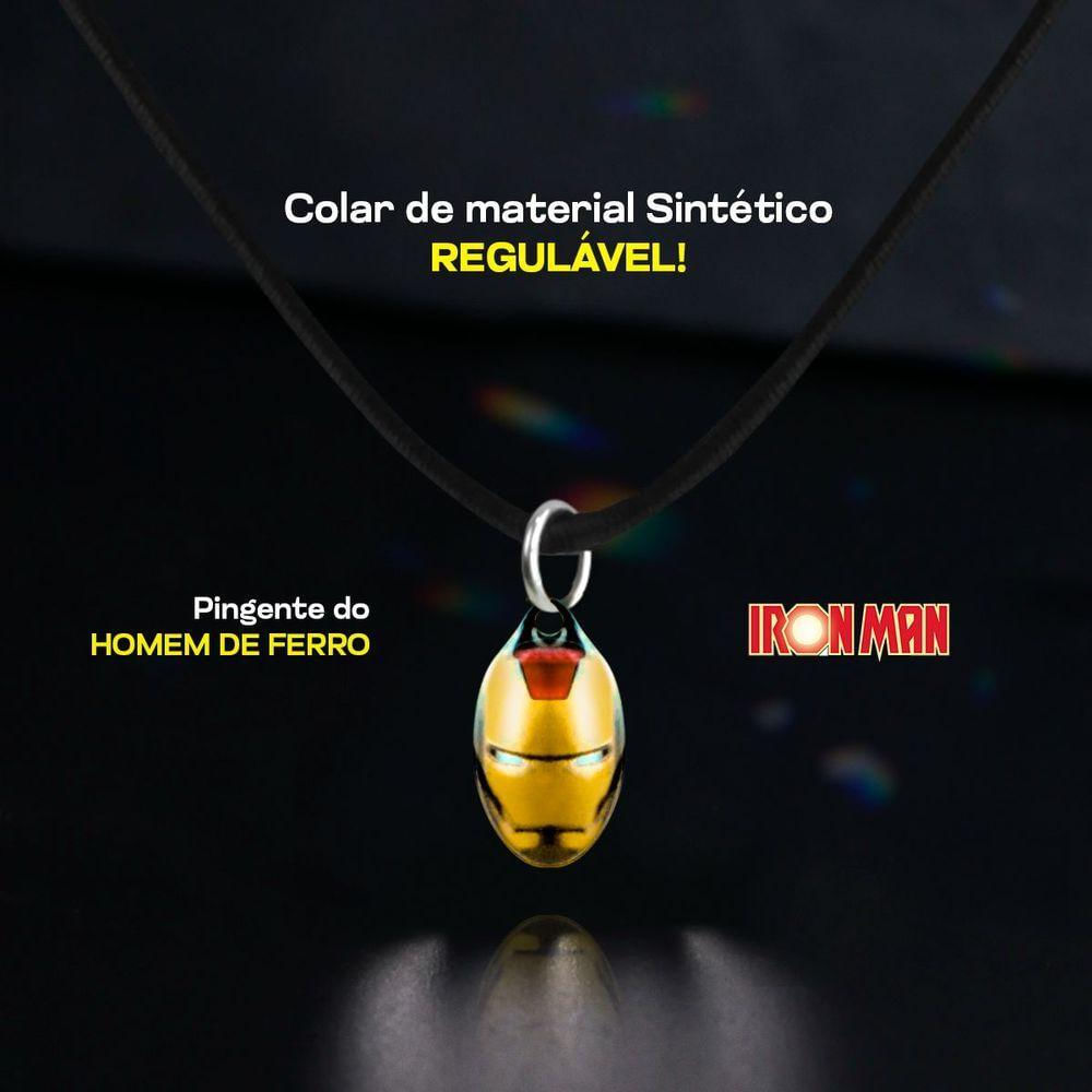 Colar Infantil Menino + Pingente Qualidade Premium Iron Man Moda Homem De Ferro Ajustavel Heroi