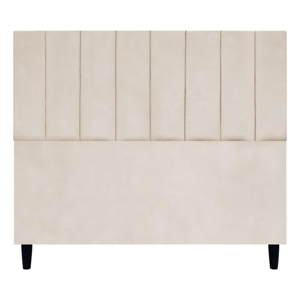 Cabeceira Decorativa Elen Para Cama De Casal 140 Cm Suede Bege, Suede