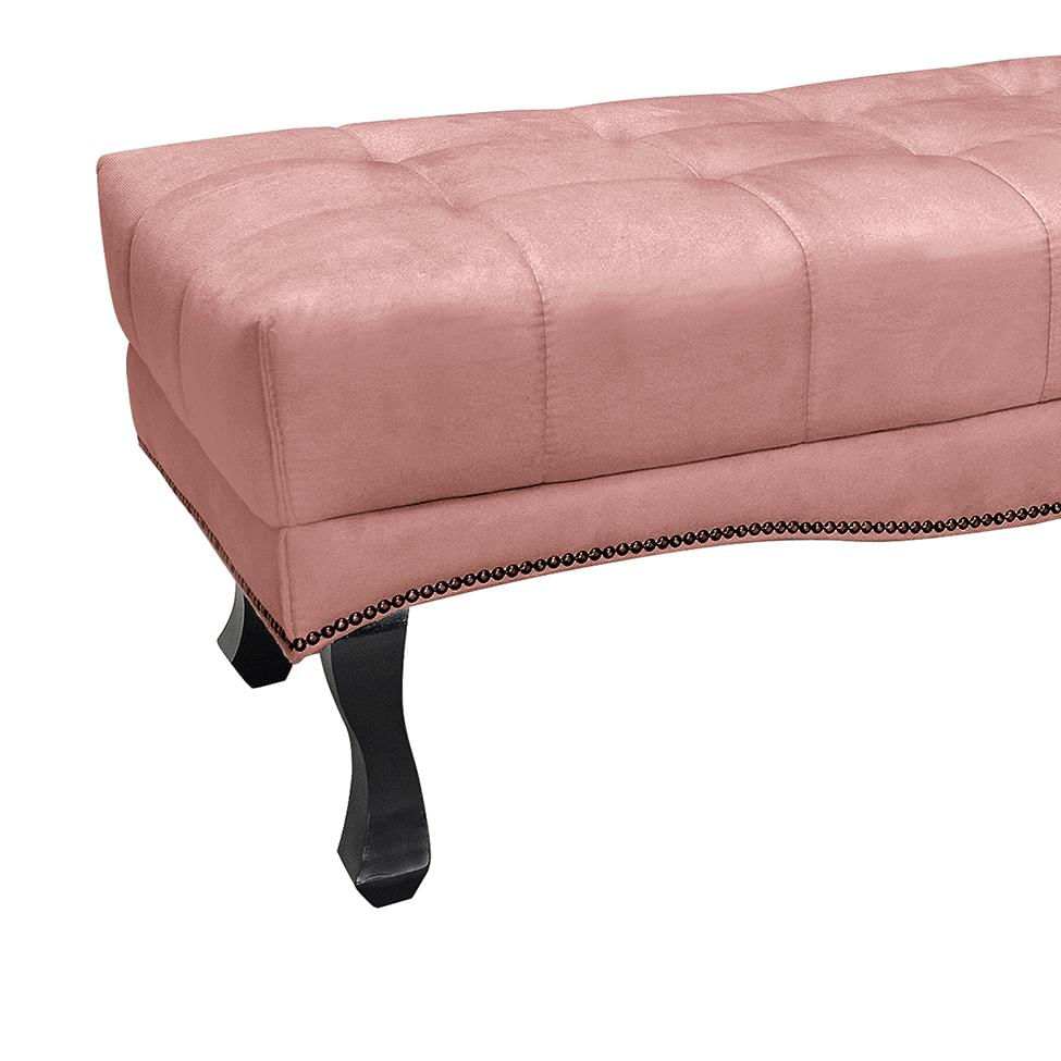 Recamier Vicenza Veludo Rosa 195 cm