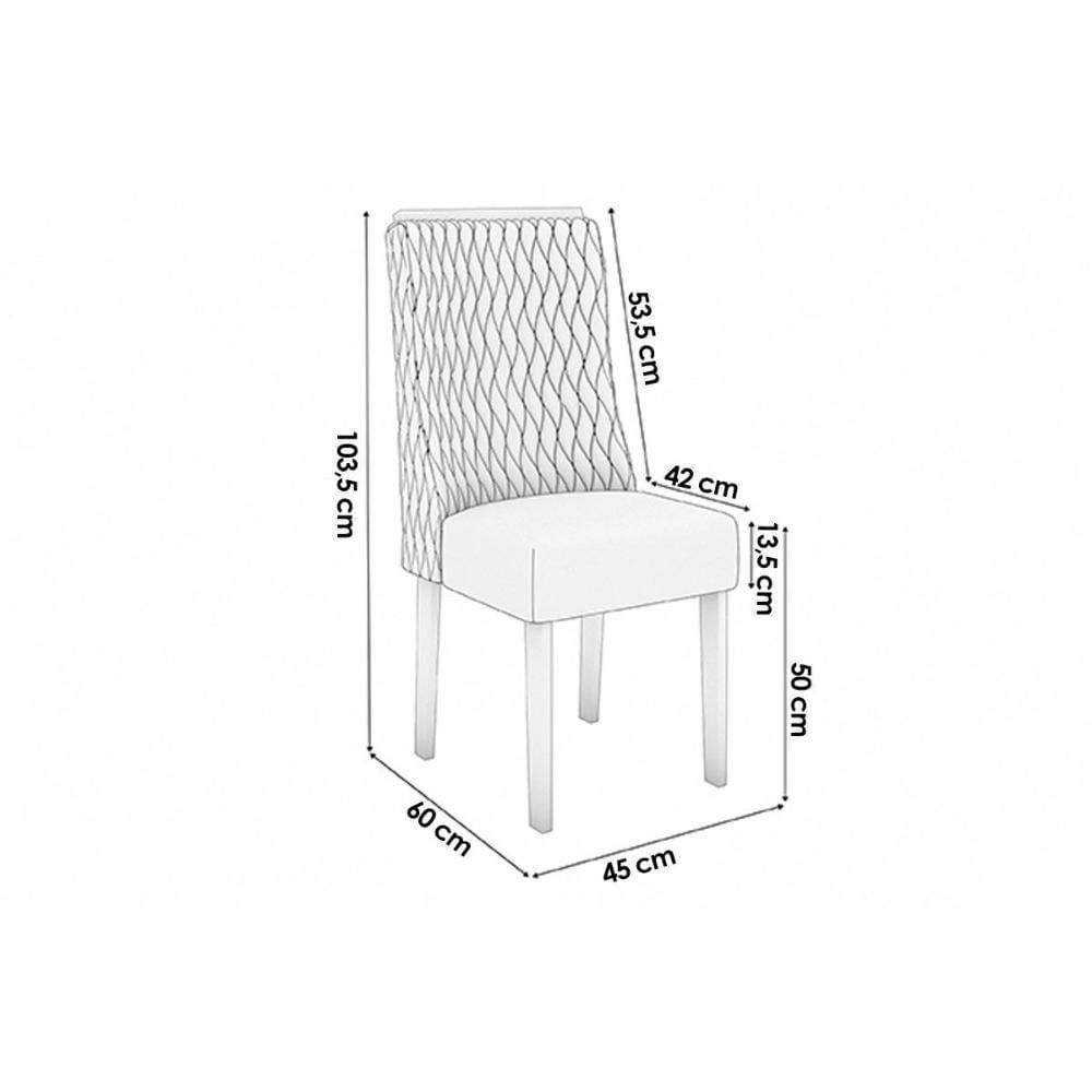 Cadeira De Cozinha 2cad158ng Kit 4 Un Nogueira Linho Bege A019