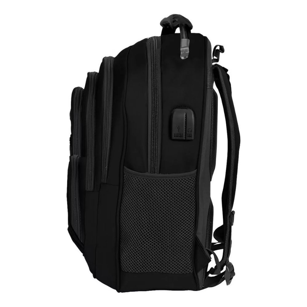 Mochila Grande Executiva Viagem Notebook Resistente a água Saída para Carregador USB Fone de Ouvido Masculina Feminina Único / Preto