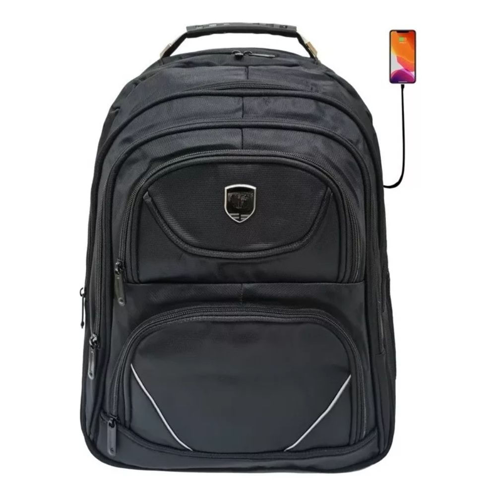 Mochila Grande Executiva Viagem Notebook Resistente a água Saída para Carregador USB Fone de Ouvido Masculina Feminina