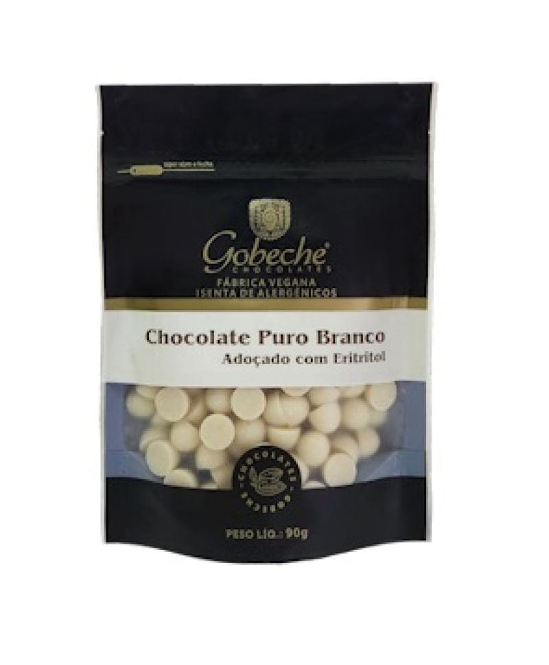 Gotas Chocolate Branco Gobeche - Adoçado com Eritritol - 90g