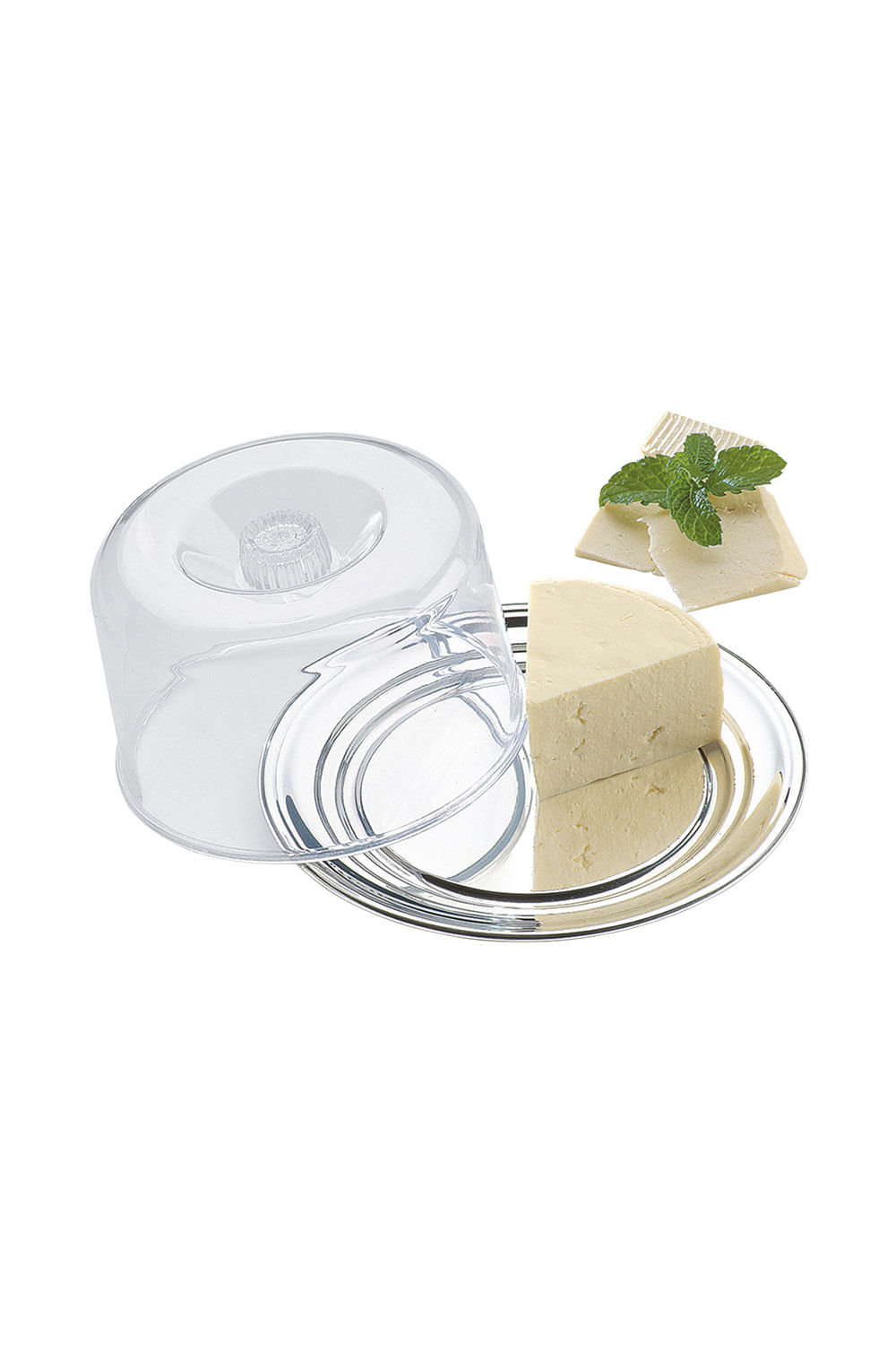 Conjunto para Queijo Minas/Ricota em Acrílico/Inox Brinox Petúnia 16,5cm