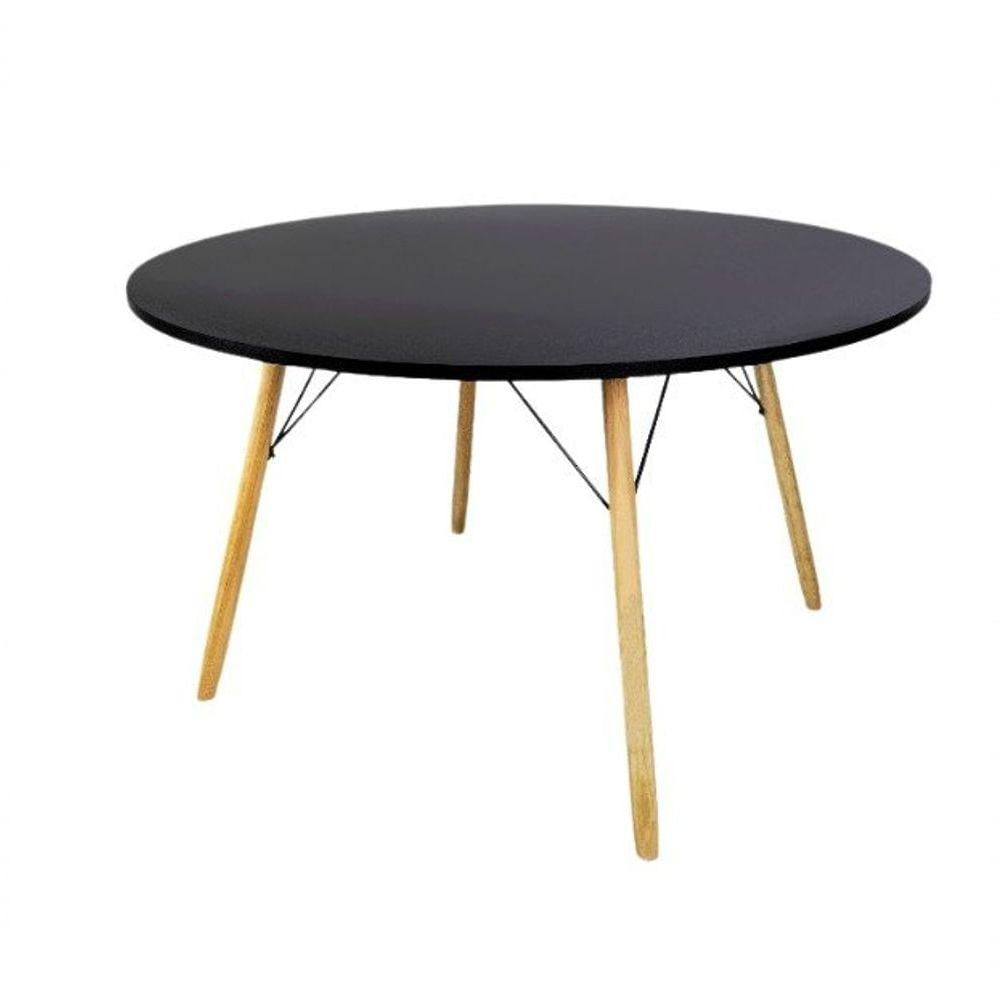 Mesa De Jantar Redonda Eames Eiffel 110 Cm - Preta