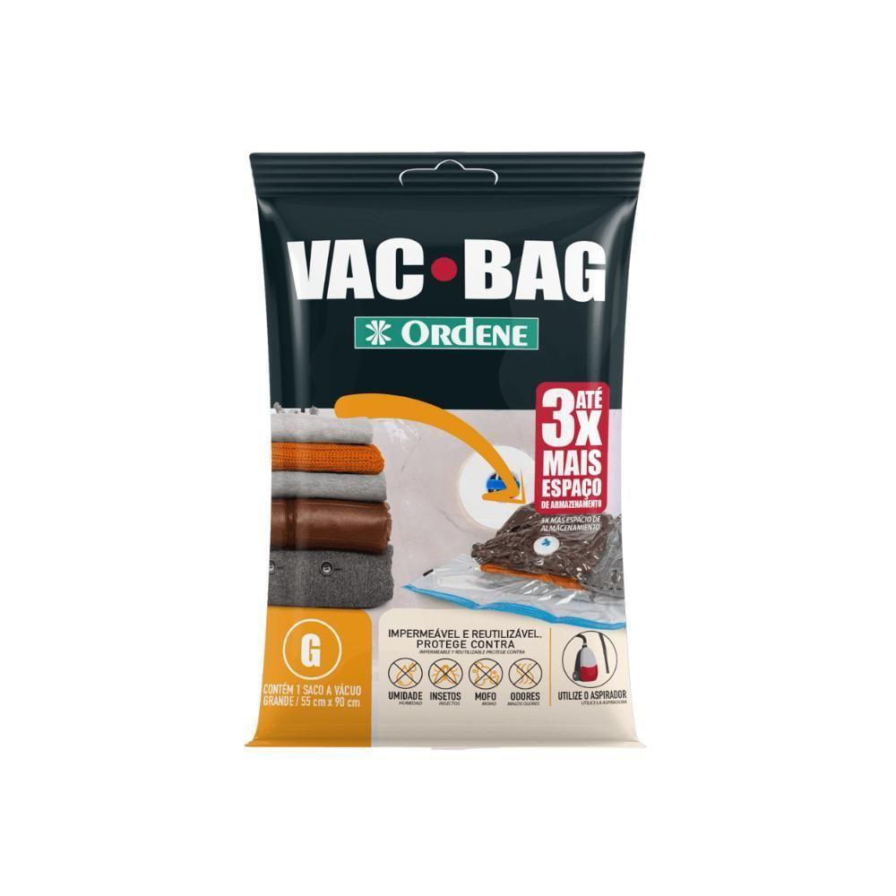 Kit 3 Sacos A Vácuo Organizador Grande Transparente 55x90cm Vac Bag Ordene