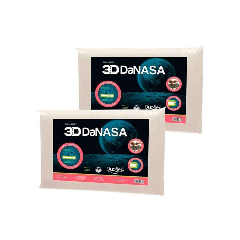 Travesseiro Viscoelástico 3d Danasa Dt3240 Kit C/ 2 Un (45x65) - Duo