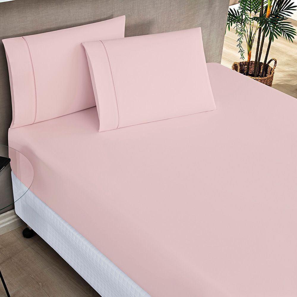 Jogo de Cama Elegance Solteiro 02 Peças  - Rosa