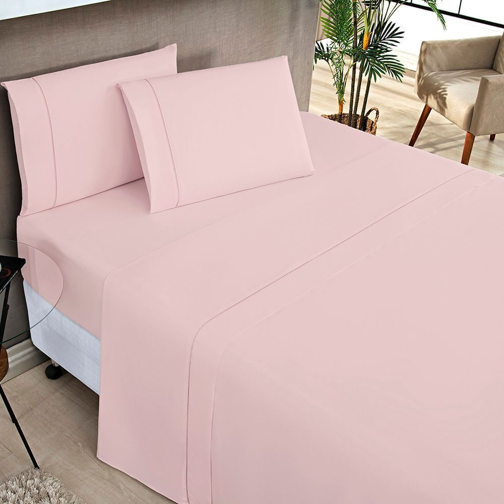 Jogo de Cama Elegance King 04 Peças  - Rosa