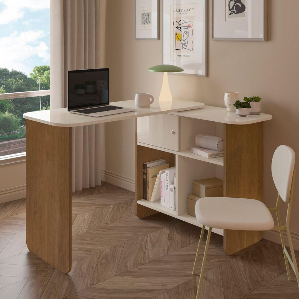 Mesa Escrivaninha Nomad Cinamomo Off White
