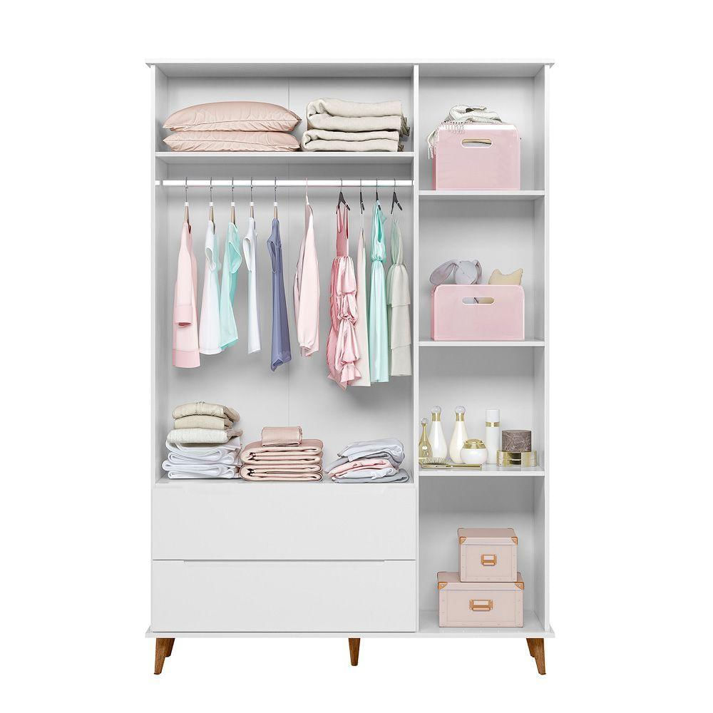 Quarto Bebe Retro Lunna 100% MDF Berço Cômoda Roupeiro