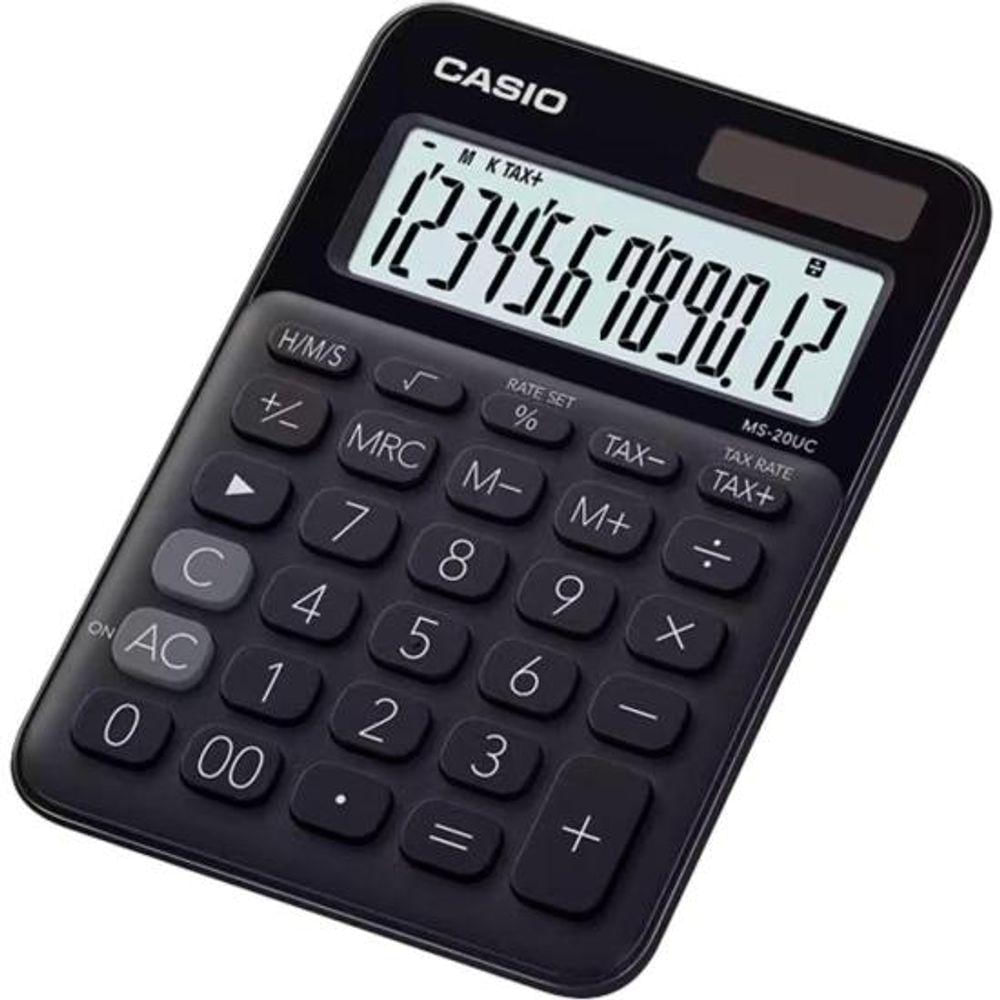 Calculadora De Mesa Casio Ms20uc 12 Dígitos Preta