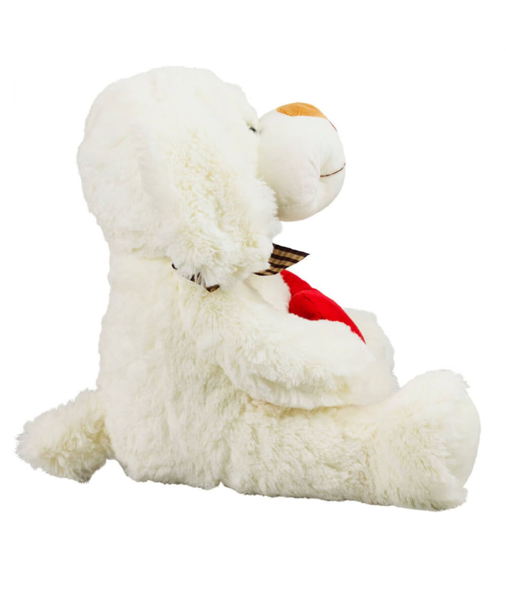 Cachorro Branco Sentado Coração Te Amo 23cm - Pelúcia - Tudo em  Caixa